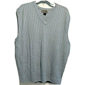 Bobby G Mens Sleeveless Sweater Vest Cable Knit XL Golf Preppy XL Silk Blend